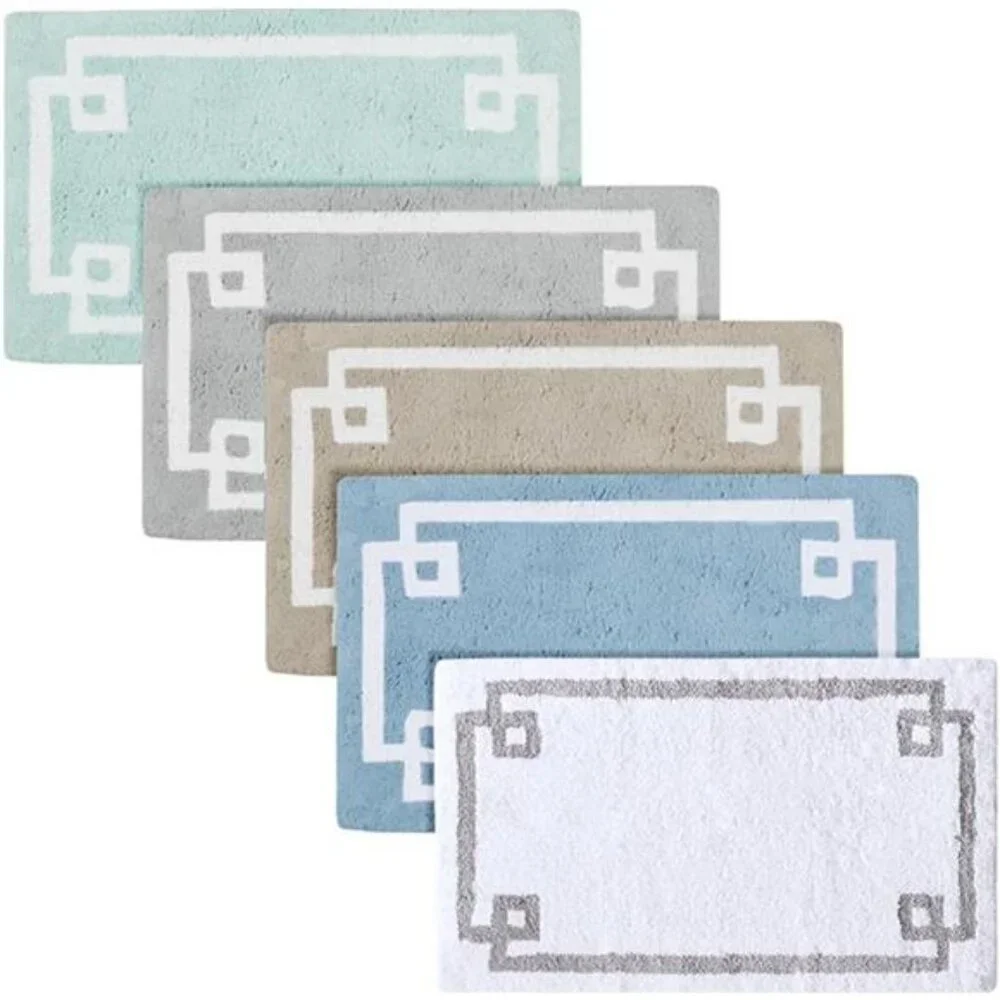 100% Cotton Bathroom Rug Non Slip Backing-Luxrurious Tufted Plush Bath Mat